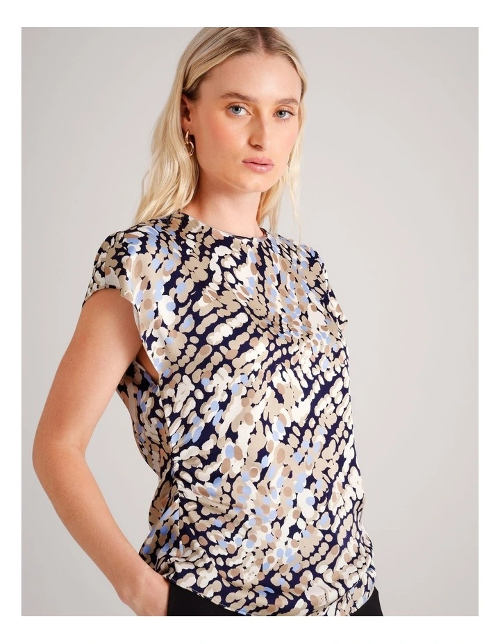 Gathered Side Satin Top in Paint Spots image 5