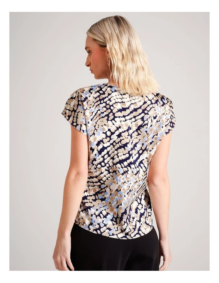Gathered Side Satin Top in Paint Spots image 6