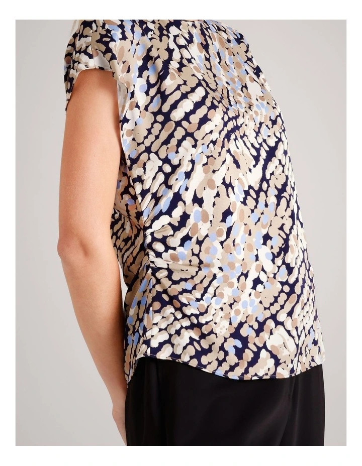 Gathered Side Satin Top in Paint Spots image 7