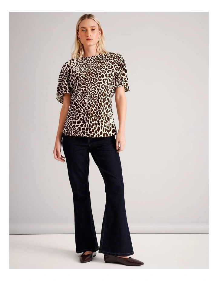 Sustainable Viscose Blend Split Sleeve Satin Blouse in Assorted image 2