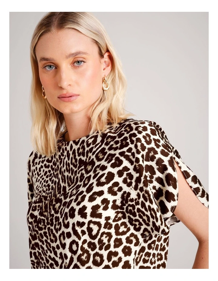 Sustainable Viscose Blend Split Sleeve Satin Blouse in Assorted image 4