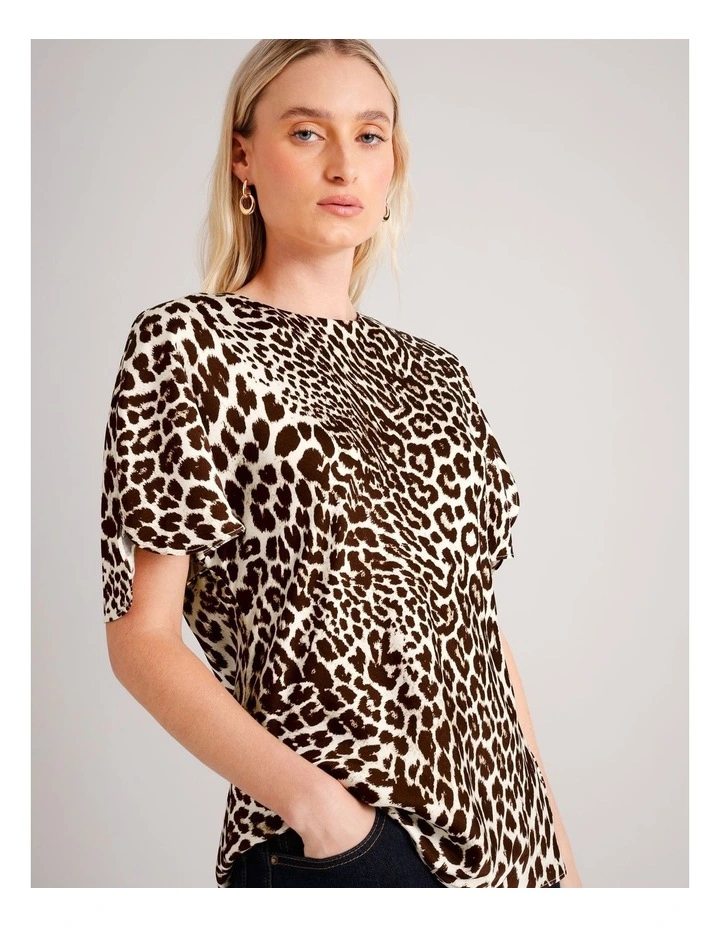 Sustainable Viscose Blend Split Sleeve Satin Blouse in Assorted image 6