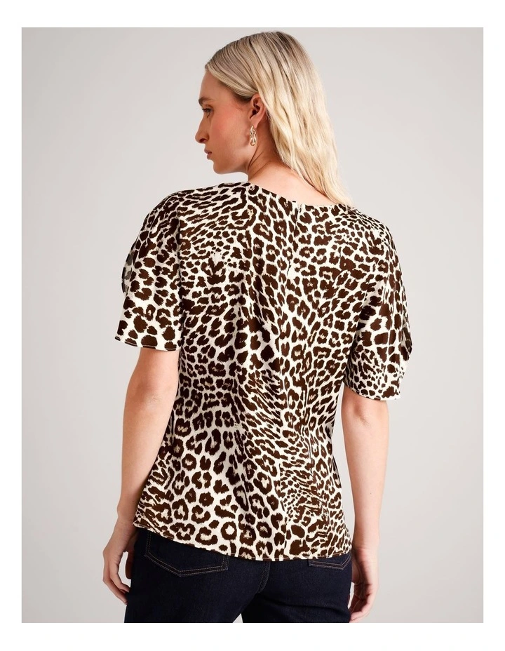 Sustainable Viscose Blend Split Sleeve Satin Blouse in Assorted image 7