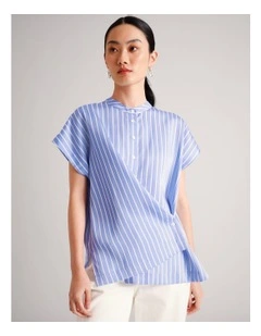 Lyocell Wrap Shirt in Cornflower