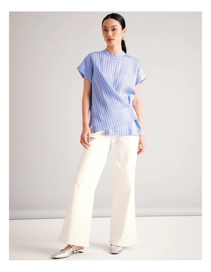 Lyocell Wrap Shirt in Cornflower image 2
