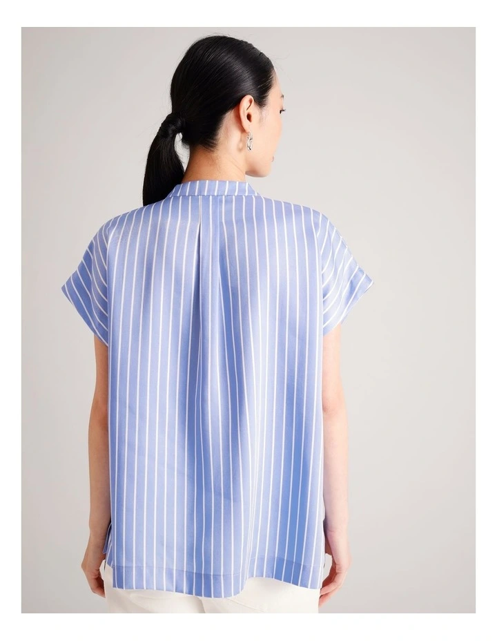 Lyocell Wrap Shirt in Cornflower image 4