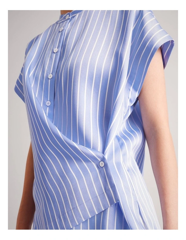 Lyocell Wrap Shirt in Cornflower image 6