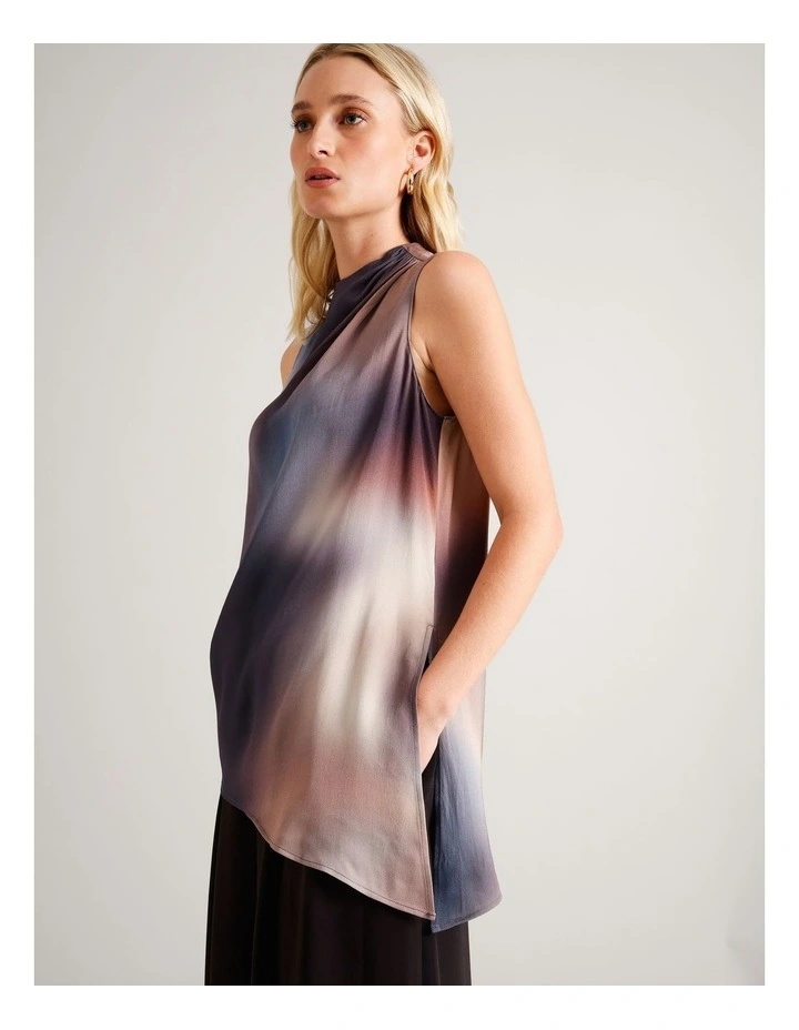 Asym Hem Longline Top in Assorted image 2