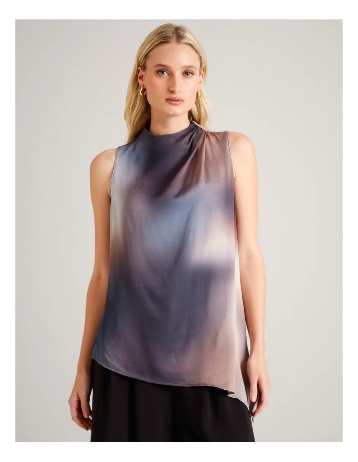 Asym Hem Longline Top in Assorted image 3