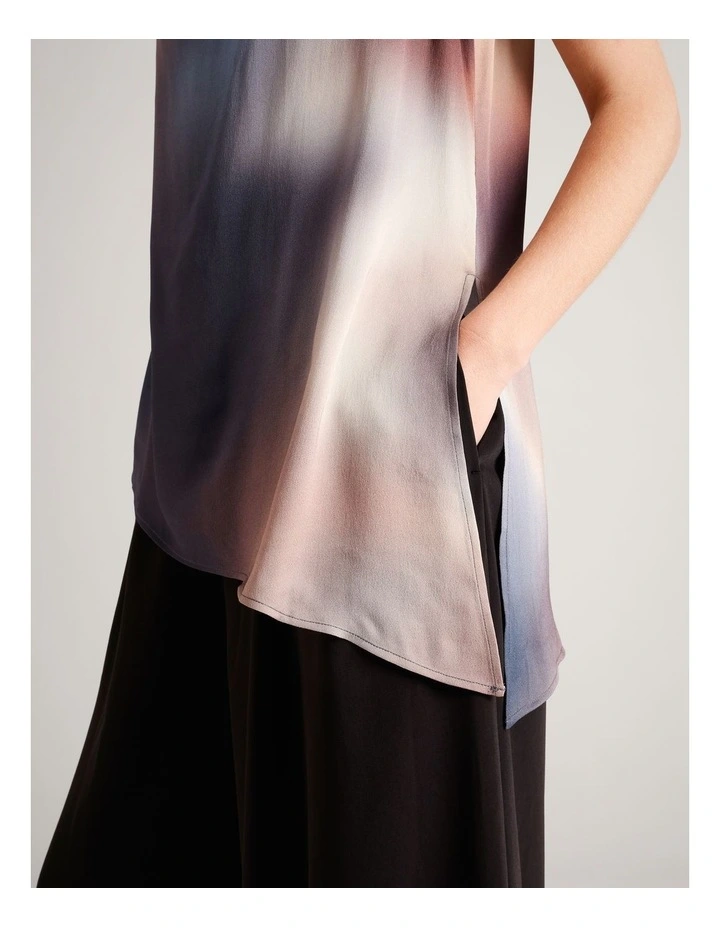 Asym Hem Longline Top in Assorted image 4