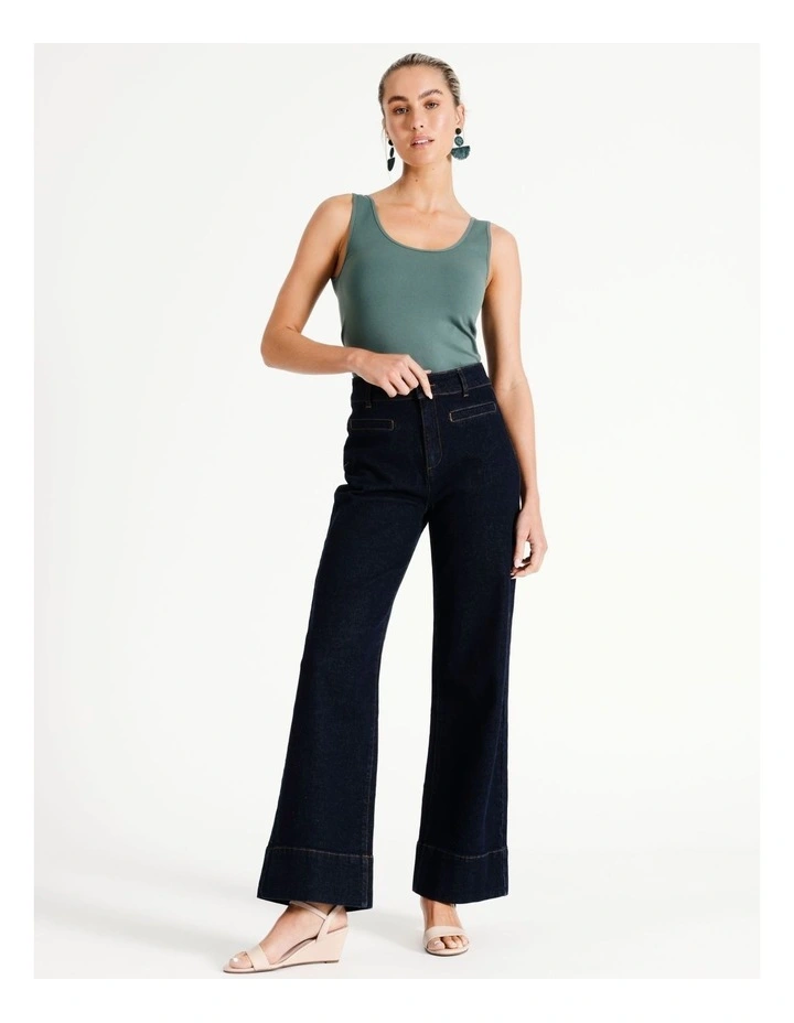 Seamfree Recycled Blend Tank In Khaki image 2