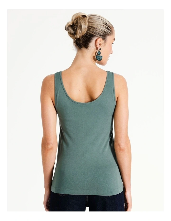 Seamfree Recycled Blend Tank In Khaki image 5