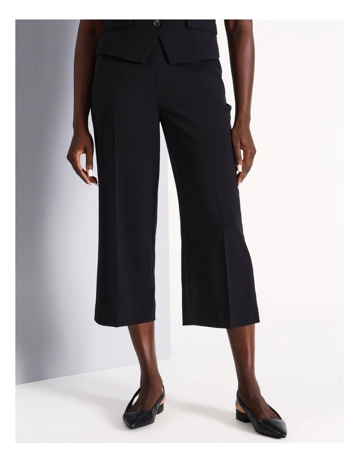 Cropped Soft Pant in Black image 2