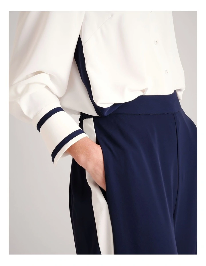 Recycled Poly Contrast Side Pant in Navy image 6
