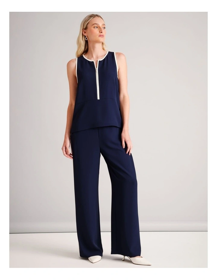 Recycled Poly Contrast Side Pant in Navy image 7