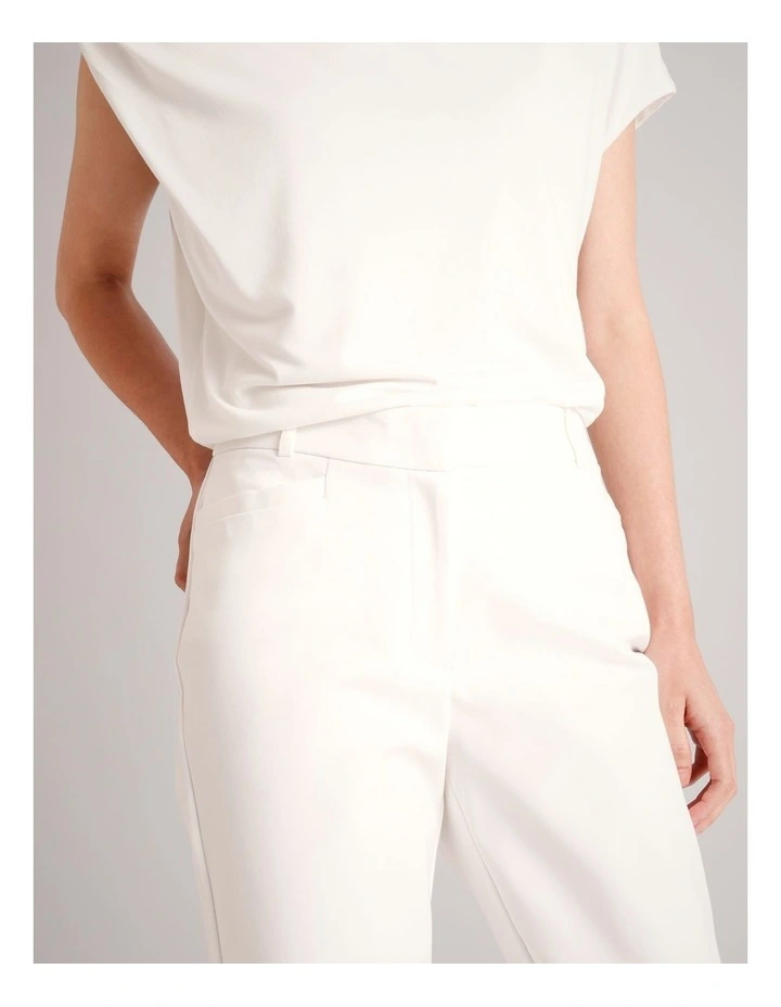 Organic Cotton Blend Cotton Sateen Pant in Ivory image 5