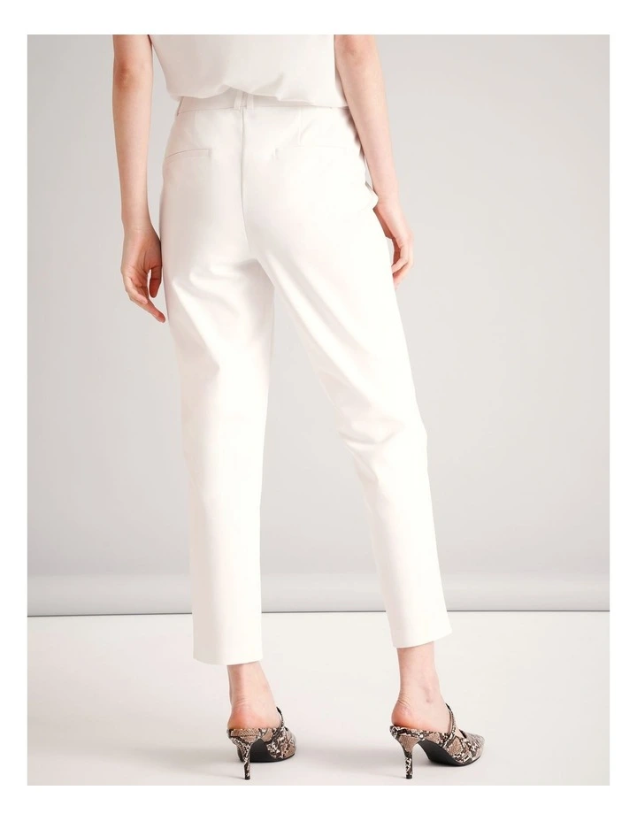 Organic Cotton Blend Cotton Sateen Pant in Ivory image 6