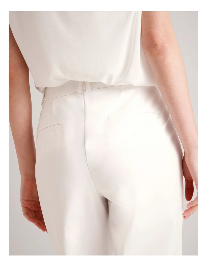 Organic Cotton Blend Cotton Sateen Pant in Ivory image 7