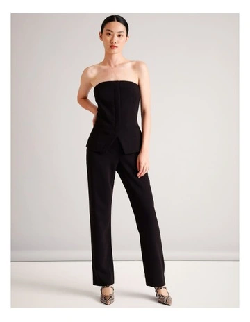 Straight Leg Trouser in Black