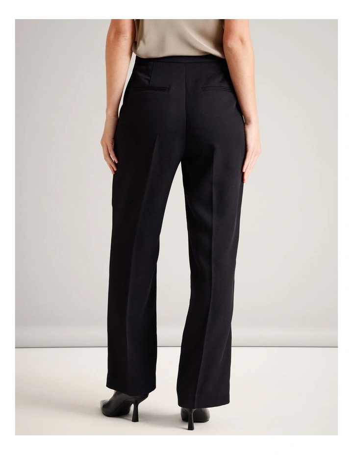 Textured Polyester Straight Leg Pant in Black image 5
