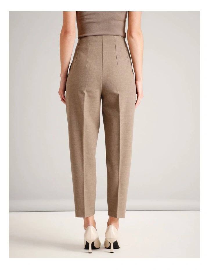 Recycled Polyester Blend Darted Tapered Pant in Taupe image 5
