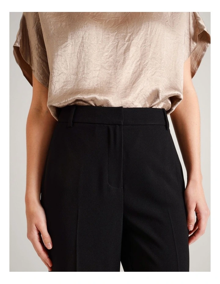 Recycled Poly Crepe Straight Leg in Black image 3