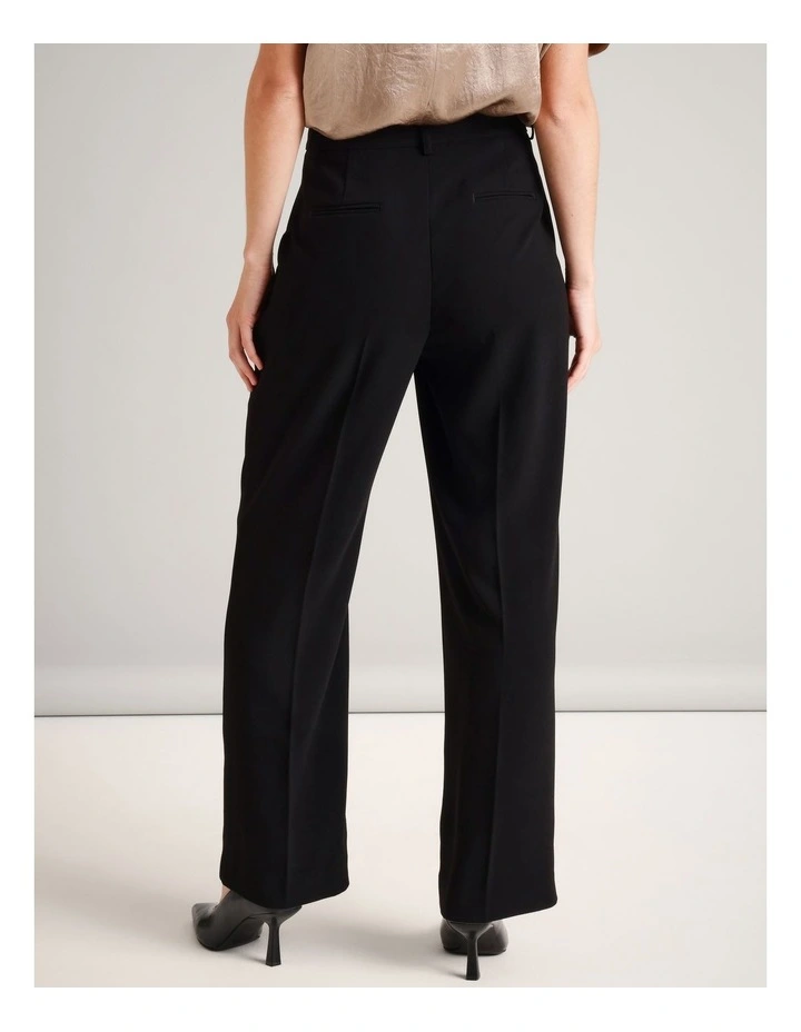 Recycled Poly Crepe Straight Leg in Black image 5