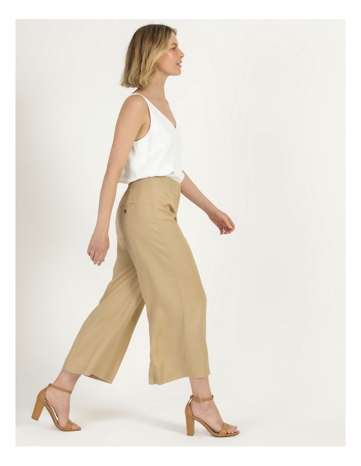 Basque Dart Front Wide Leg Pant Brown 