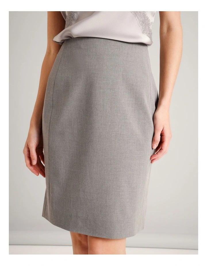 High Waisted Pencil Skirt in Silver Grey image 4