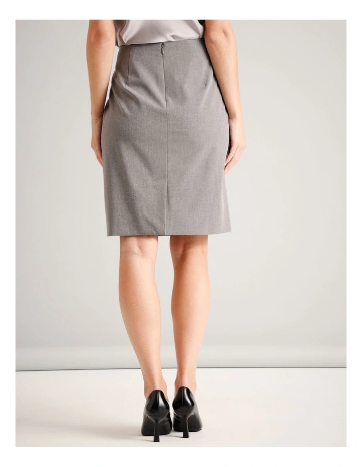 High Waisted Pencil Skirt in Silver Grey image 5