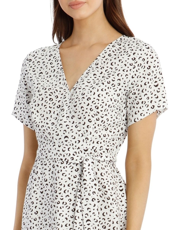 Basque Printed Linen Blend Wrap Dress MYER