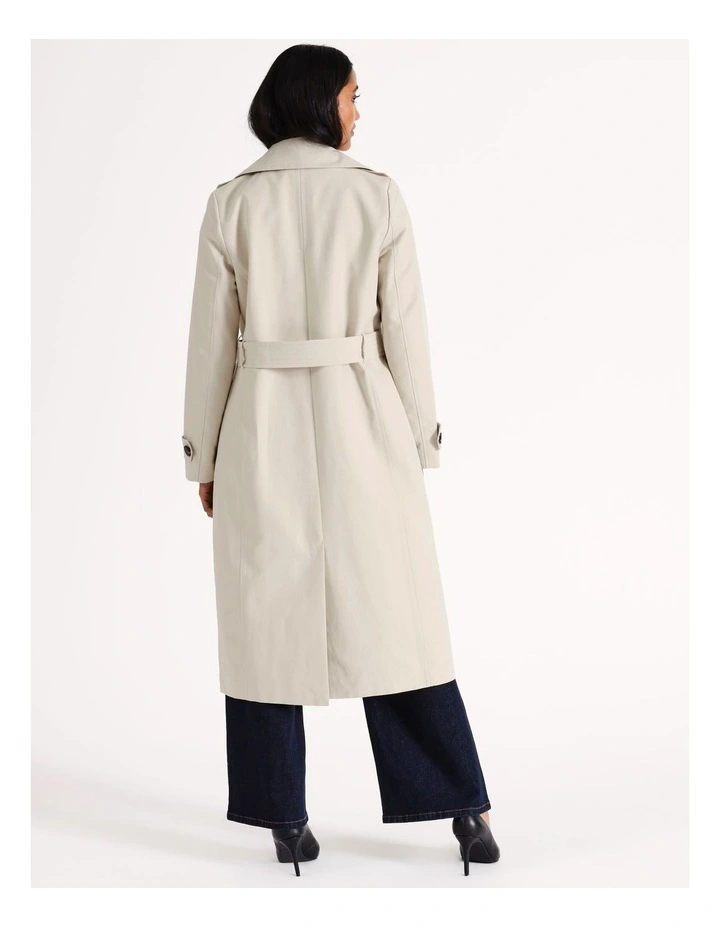 Structured Trench Coat in Stone image 6