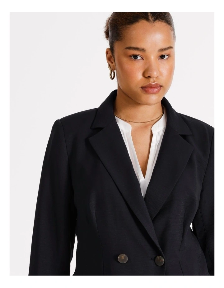 Double Breasted Cutaway Blazer in Navy image 2
