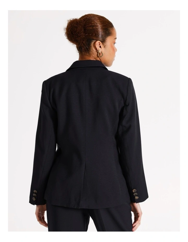 Double Breasted Cutaway Blazer in Navy image 3