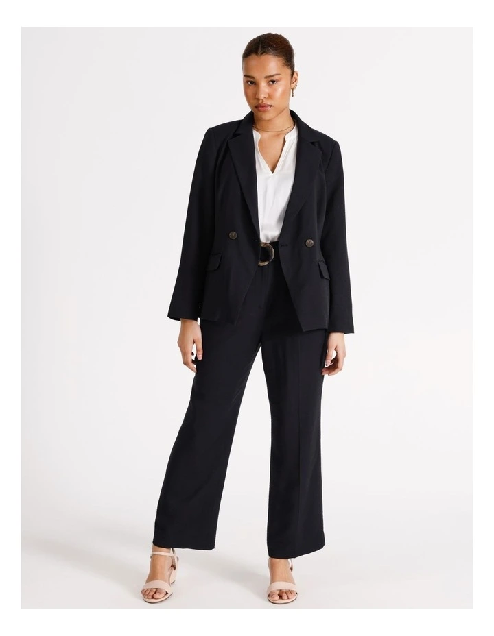 Double Breasted Cutaway Blazer in Navy image 5