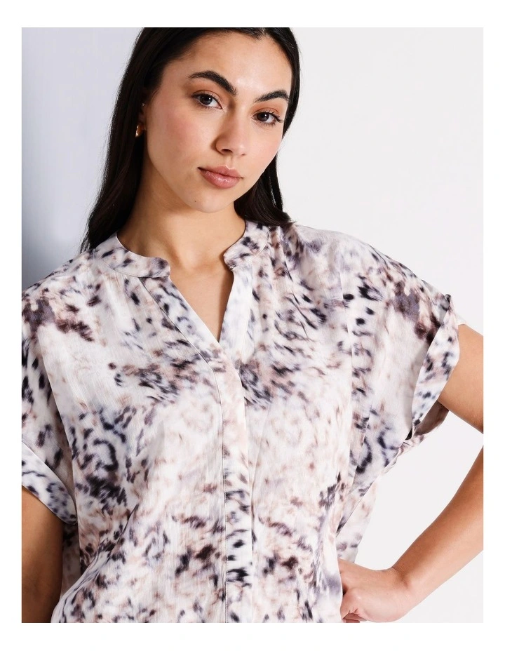 Jacquard Button Front Shirt in Assorted image 2
