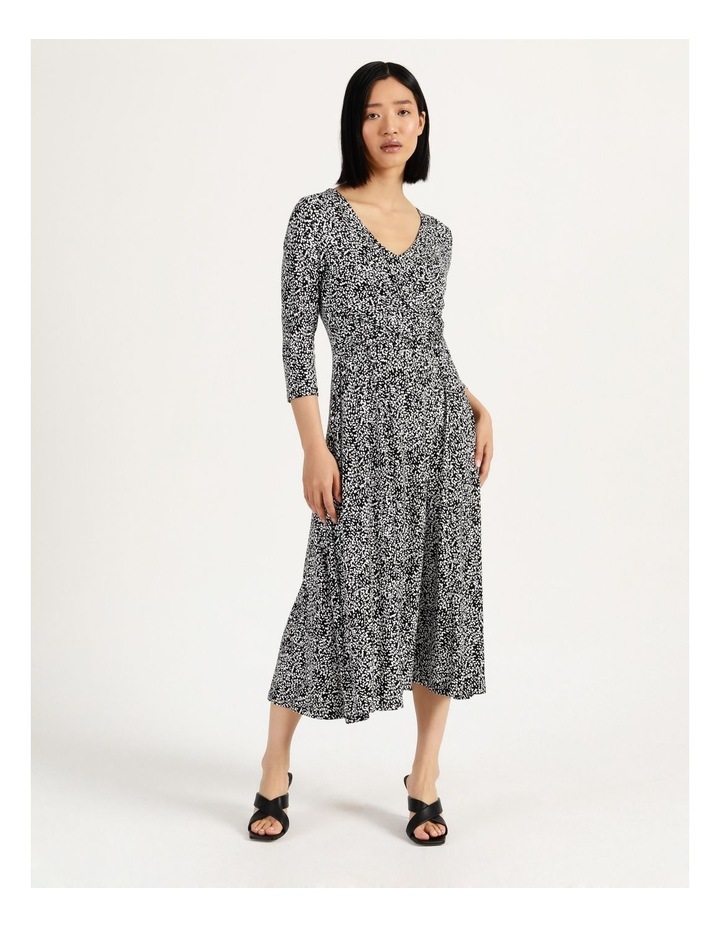 Twist Front Jersey Midi Dress Black
