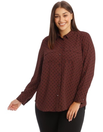 Investments Plus Size Christine Gold Label Non Iron Long Sleeve Jacquard Button Front Shirt | Dillard's Investments Plus Size Christine Gold Label Non Iron Long Sleeve Jacquard Button Front Shirt | Dillard's