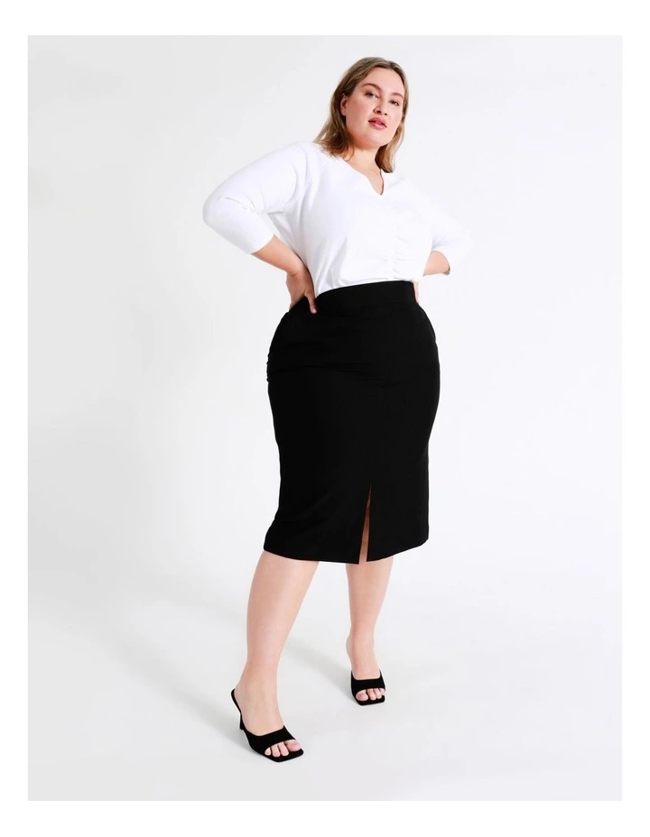Split Suit Skirt in Black image 1