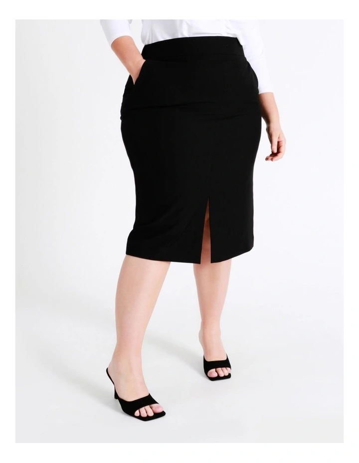 Split Suit Skirt in Black image 2