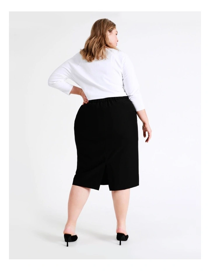 Split Suit Skirt in Black image 7