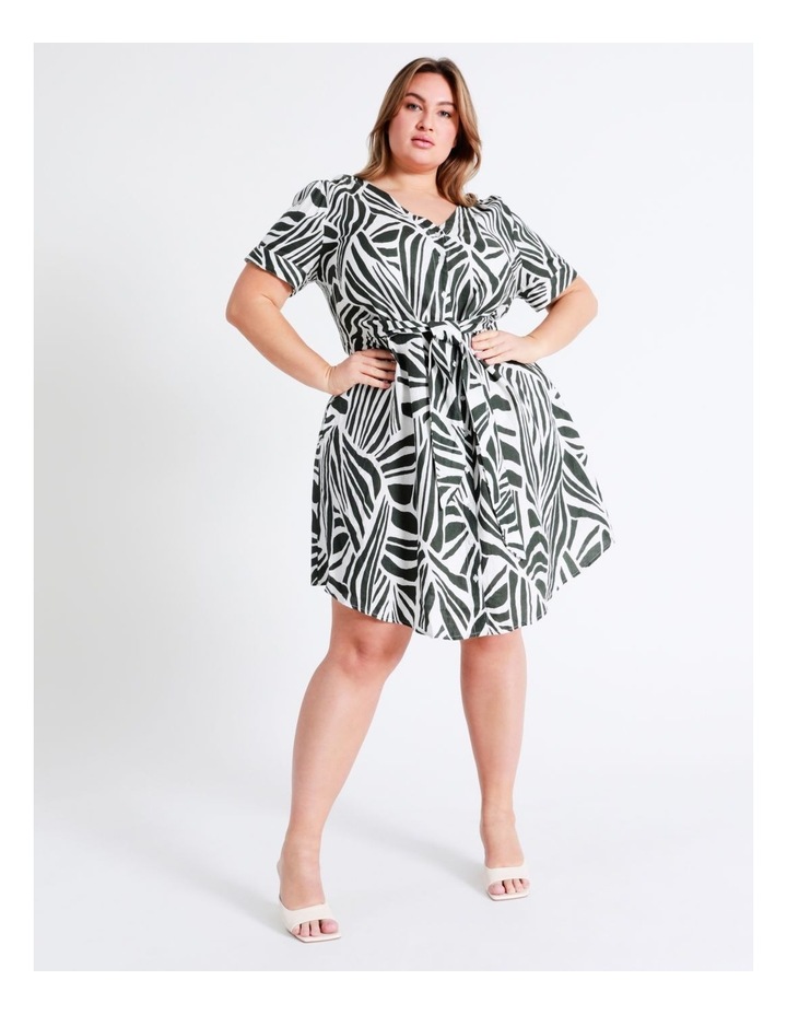 Basque Tie Front Linen Mini Dress In Assorted | MYER