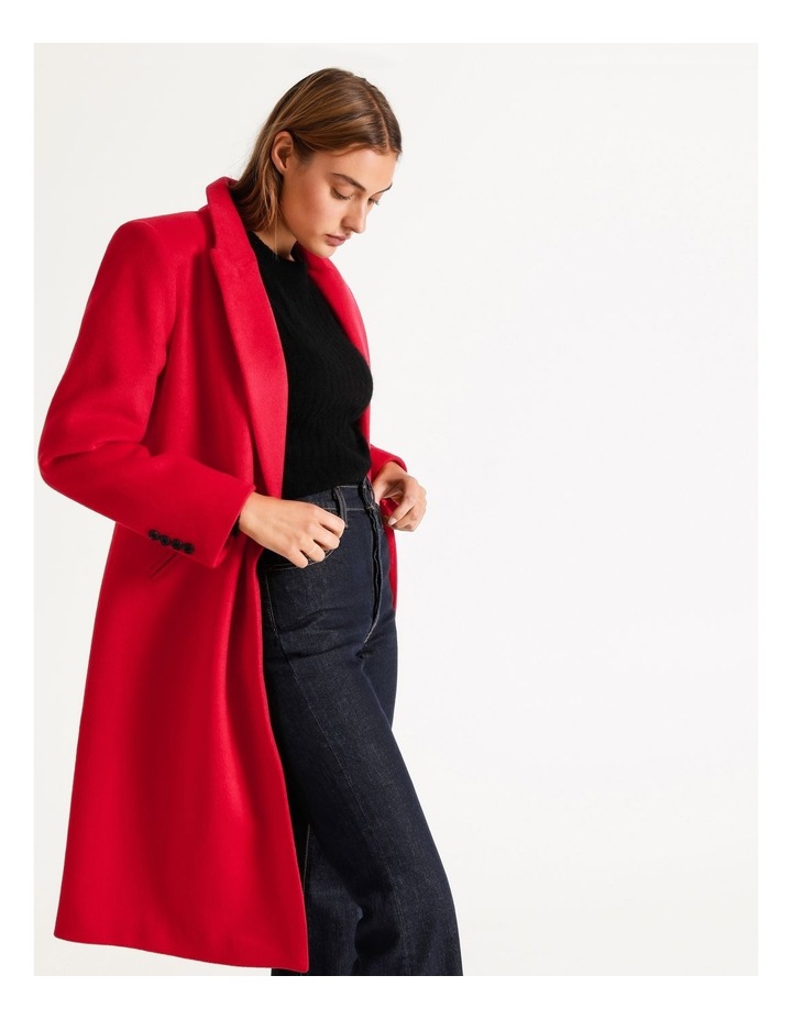 Piper Recycled Blend Slim Line Coat Red 