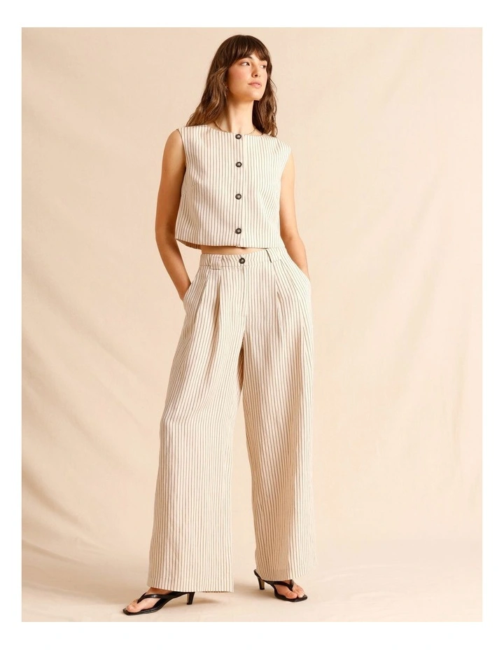 Lyocell Linen Blend Button Front Vest in Assorted image 3