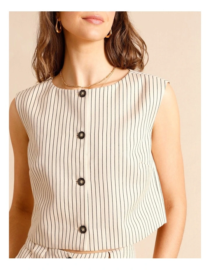 Lyocell Linen Blend Button Front Vest in Assorted image 4
