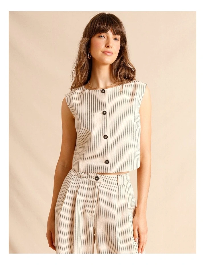Lyocell Linen Blend Button Front Vest in Assorted image 5