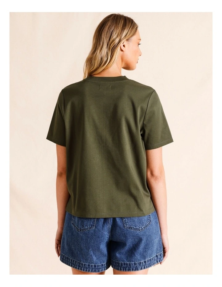 Organic Cotton Boyfriend Tee in Khaki image 2