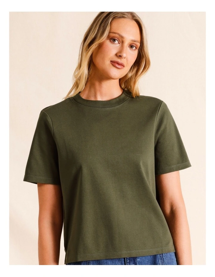 Organic Cotton Boyfriend Tee in Khaki image 5