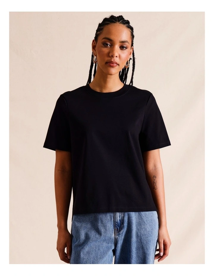 Piper Organic Cotton Boyfriend Tee in Black MYER