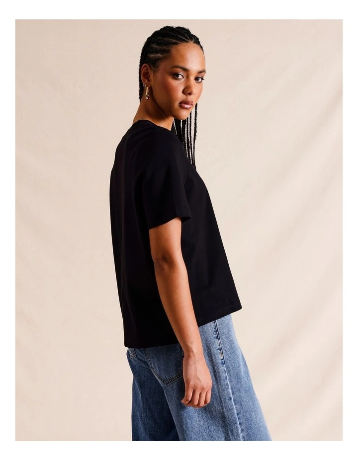 Piper Organic Cotton Boyfriend Tee in Black MYER